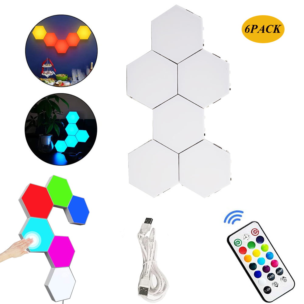 Hexagon LED Lights APP Control,Smart Wall Light Panels Sync with Music 16 