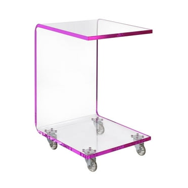 HomeStock City Sleek Snack Table In Pink