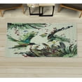 thumbnail image 1 of Hummingbird Decorative Rug, Art Lily Flowers Birds and Color Splashes in Watercolor Painting Style, Quality Carpet for Bedroom Dorm and Living Room, 6 Sizes, Pistachio Green, by Ambesonne, 1 of 1