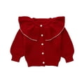 thumbnail image 3 of Glisme Christmas Sweaters For Girl Round Neck Long Sleeve Knit Cardigan Xmas Pullovers Winter Wear Newborn Adorable Clothes, 3 of 9