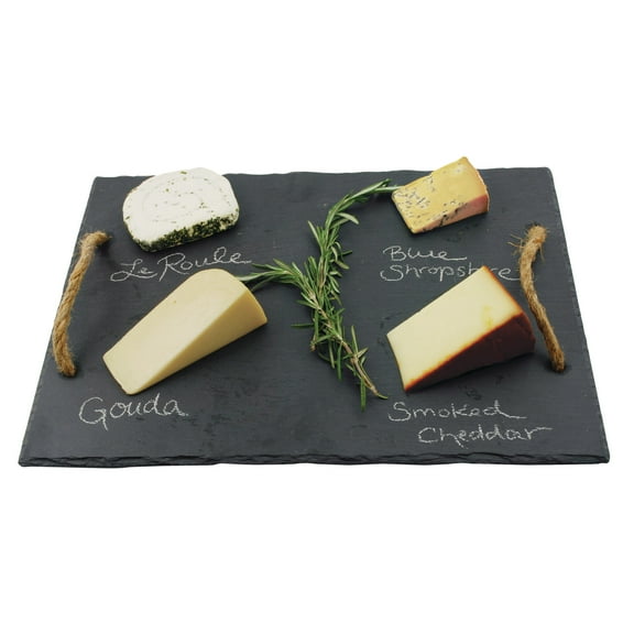 Twine Slate Cheese Board and Chalk Gift Set, Cheese Tray, Snack Tray