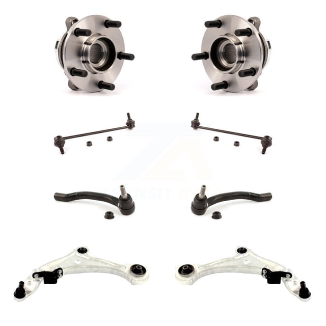 Transit Auto Front Bearing Assembly Lower Control Arm with Ball Joint Outer Tie Rod & Sway Bar Stabilizer Link Kit (8Pc) for Car 2009-2014 Nissan Murano - Left Right Side (Driver Passenger) K7T-110026