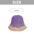 thumbnail image 2 of Sombrero de paja con circunferencia de la cabeza de 56-58 cm, sombrero de pescador con protección solar de verano para mujer, sombrero transpirable a juego con el color, 2 of 5
