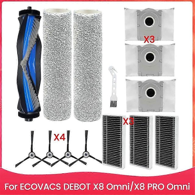 For DEBOT X8 Omni, X8 PRO Omni Robot Vacuum Cleaner Main Side Brush Hepa Filter Dust Bags Replacement Parts
