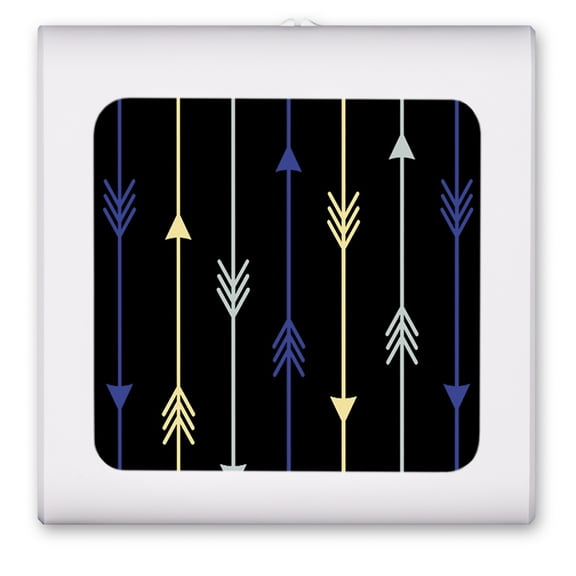 Plug in Dimmable LED Night Light with Dusk to Dawn Auto Sensor, Adjustable Brightness, Warm Light, Auto On/Off Nightlight for Bathroom, Hallway, Nursery, Bedrooms - Arrows