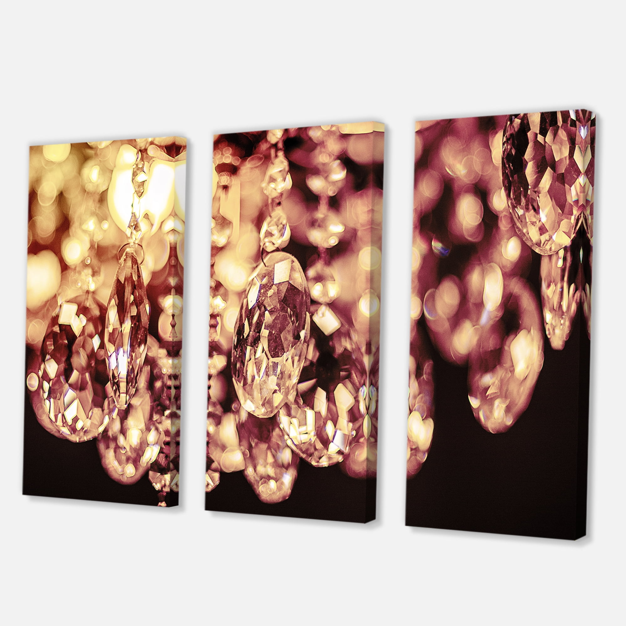 Chandelier With Chrystak Hanging 28 in x 36 in Photography Canvas Art Print, by Designart