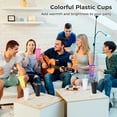 thumbnail image 5 of 10Pcs Plastic Cups, Plastic Cups with Lids and Straws, Colorful and Reusable PP Plastic Cups, Cold Iced Coffee Drinking Cups, Durable Travel Party Cups for Adult Child, 5 of 6