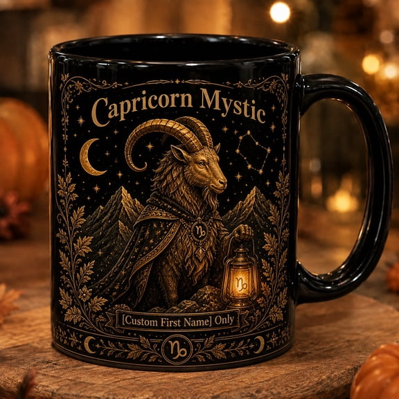 Coffee Mug Capricorn Mystic Ceramic for Coffee, Zodiac Birthday Gift