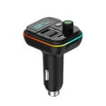 thumbnail image 2 of Fast Car Charger USB C,Bluetooth Car Adapter, Wireless Handsfree Call, FM Transmitter Radio Receiver, QC3.0 & Type-C Car Charger, 7 Color Backlit with LED Displays, Hi-Fi Audio & Clear Calls, 2 of 9