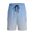 thumbnail image 4 of Gym Cargo Shorts Men Gradient Drawstring Casual Straight Leg Outdoor Workout Shorts Men With Pockets, 4 of 5