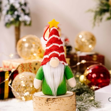 

AXXD Christmas Decorations Ornaments New Christmas Decorations With Lights Stars Striped Hats Knitted Small Pendant Forest Old Man Dwarf Pendant Room Decor For Reduced Price