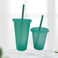 thumbnail image 3 of Gobelet avec Couvercle et Paille Bouteille Réutilisable en Plastique PP pour Boisson Froide Café Jus Smoothie, 3 of 7