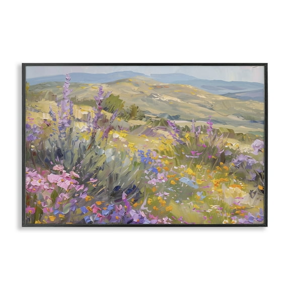 Stupell Industries High Desert Flowers Landscape & Nature Painting Black Framed Art Print Wall Art, 18 x 12