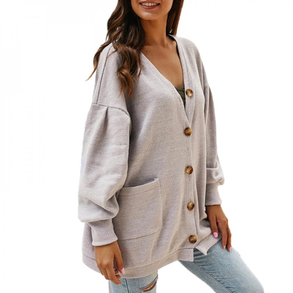 Women Solid Color Long-sleeved Warm Cardigan Autumn Singapore | Ubuy