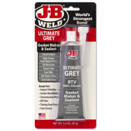 J-B Weld Ultimate Grey RTV Silicone - Gasket maker and Sealant, 3 oz tube, sold by