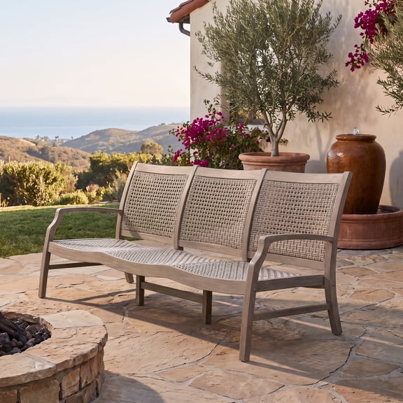 Crestwood Garden Coastline Teak Wood Outdoor Sofa