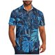 thumbnail image 1 of Mens Casual Manga Corta Botón Abajo Camisas Impresas Bolsillo Botón Turndown Cuello Top Blusa Camisa, 1 of 6