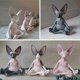 thumbnail image 3 of Cat Figurine Sphynx Meditation Statue Yoga Animal Cat Meditate Art Sculpture Micro Decoration Garden Home Office Ornament, 3 of 5