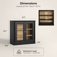 thumbnail image 4 of BEDEEP Storage Cabinet with Acrylic Doors & Shelves, Modular Fluted Sideboard Buffet Cabinets, Small Coffee Bar Kitchen Pantry, Modern Media Console Cabinet for Living Room, Bedroom, Black, 4 of 13