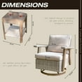 thumbnail image 3 of MeetLeisure Outdoor Wicker Swivel Rocker Chairs Sets of 2 and Side Table, Beige, 3 of 8