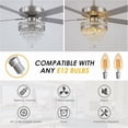 thumbnail image 5 of YIOSI 52" Crystal Ceiling Fan Fandelier with Remote Control, Modern Chrome Chandelier Ceiling Fan, Whisper-Quiet Motor, Reversible Blades, LED Lighting, Energy-Efficient, Elegant Living Room Fan, 5 of 10