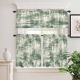 thumbnail image 6 of Sage Green Curtain Valances Set Modern Abstract Gradient Green Geometric Texture Kitchen Curtains 36&nbsp;inch Length Rod Pocket Valance and Tiers 3 Piece Set Small Bedroom Bathroom Laundry Decor, 6 of 9