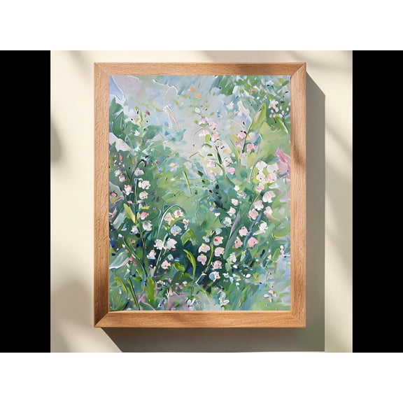 Lily Of The Valley French Country, Bedroom Wall Art, May Birth Flower For Her, Cottagecore Floral Decor, Green And Pink Art, Unframed Poster Size 8x12