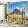 thumbnail image 5 of Ambesonne Nature Shower Curtain, Canyon Cloudy Cliff, 69"Wx70"L, Brown Green Blue, 5 of 5