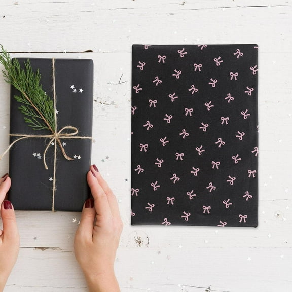 WHAMVOX 20pcs Bow Print Wrapping Paper Bow Wrapping Paper Bowknot Wrap Paper Crafts Paper for Valentine's Day Birthday Wedding Party Bow Wrapping Paper Cute Art Paper for Wrapping