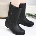 thumbnail image 2 of Oyedens Mid Calf Rain Boots for Women Fashion Rubber Tall Rainboots Outdoor Work Garden Farming Shoes, 2 of 6