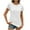White, variant on ZyeKqe Dressy Casual Tops for Women Crochet Short Sleeve Shirts Crewneck Slim Fitted Blouses Top
