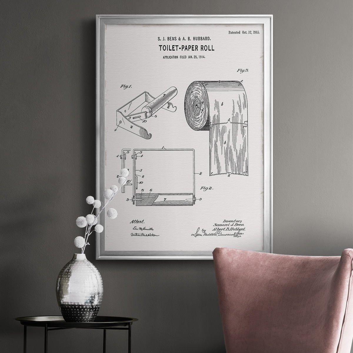 Toilet Paper Patent I Premium Classic Framed Print - Ready to Hang