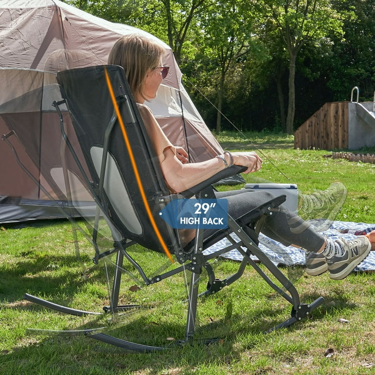 Folding High Back Outdoor Rocking Chair PORTAL Folding Camping