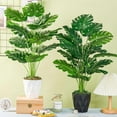 thumbnail image 6 of Der Rose 2 Pack 28" Fake Plants Large Artificial Monstera Faux Plants Indoor with White and Black Pots for Home Office Living Room Decor, 6 of 6