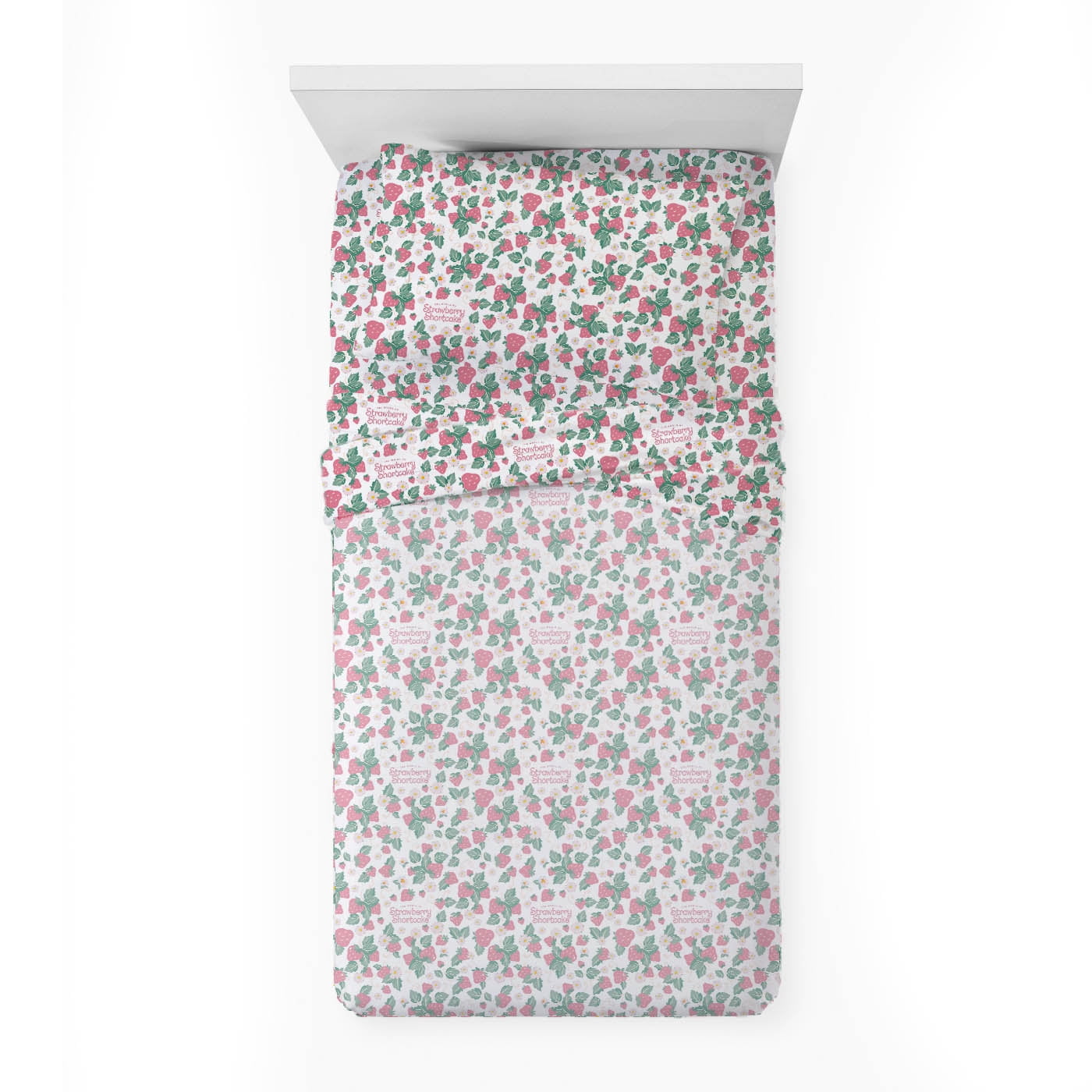 Wildbrain Strawberry Shortcake Berry Meadows 3 Piece Twin Size Kids Sheet Set - Kids Bedroom Décor