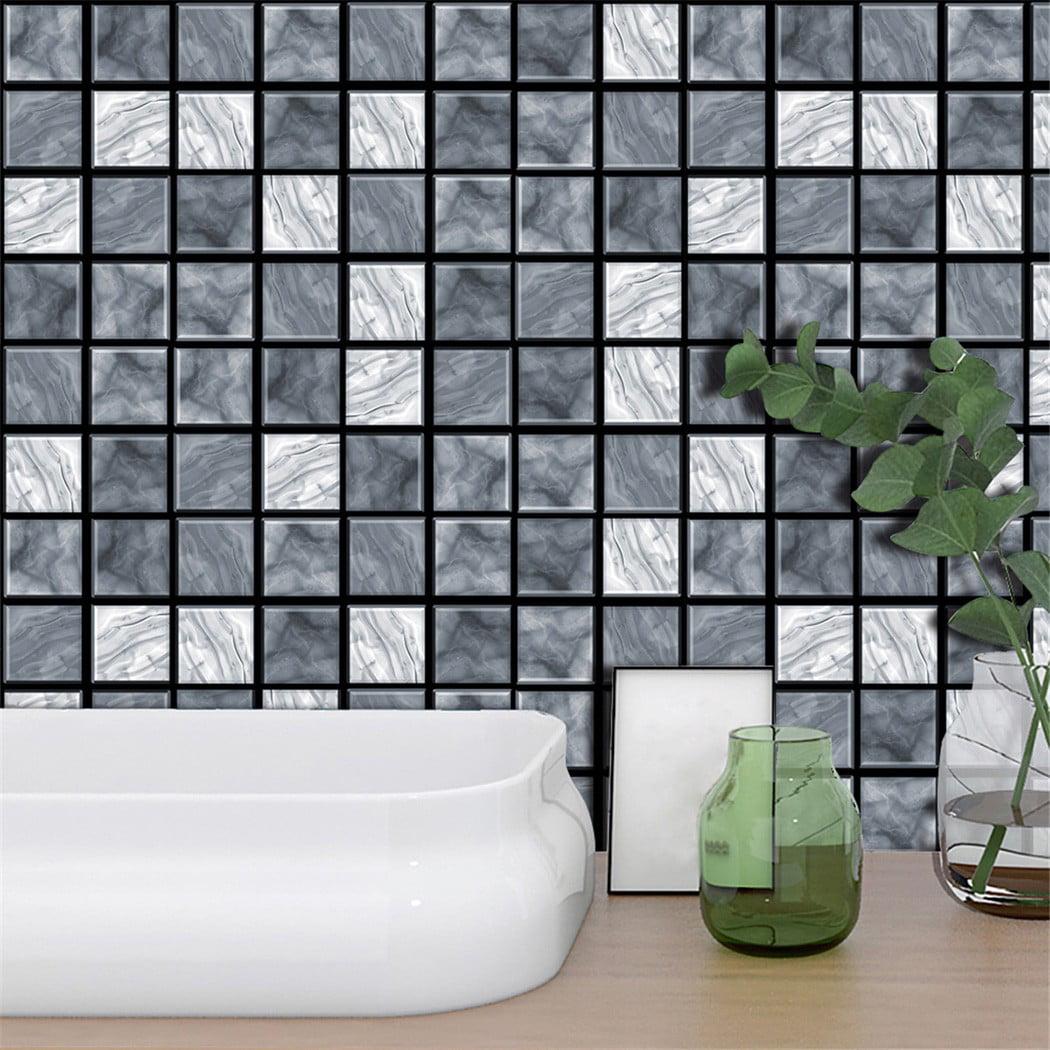 Kitchen Tile Stickers Bathroom 3D Mosaic Self-adhesive Wall Cover Decal Sticker 