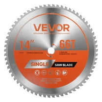 VEVOR Circular Saw Blade, 14 inch Diameter, 66 Sharp Alloy Teeth, 1 inch Arbor, Fine Finish, Metal Cutting Blade for Circular Saw, with Noise-Reducing Heat Vents, for Cutting Steel and Aluminum