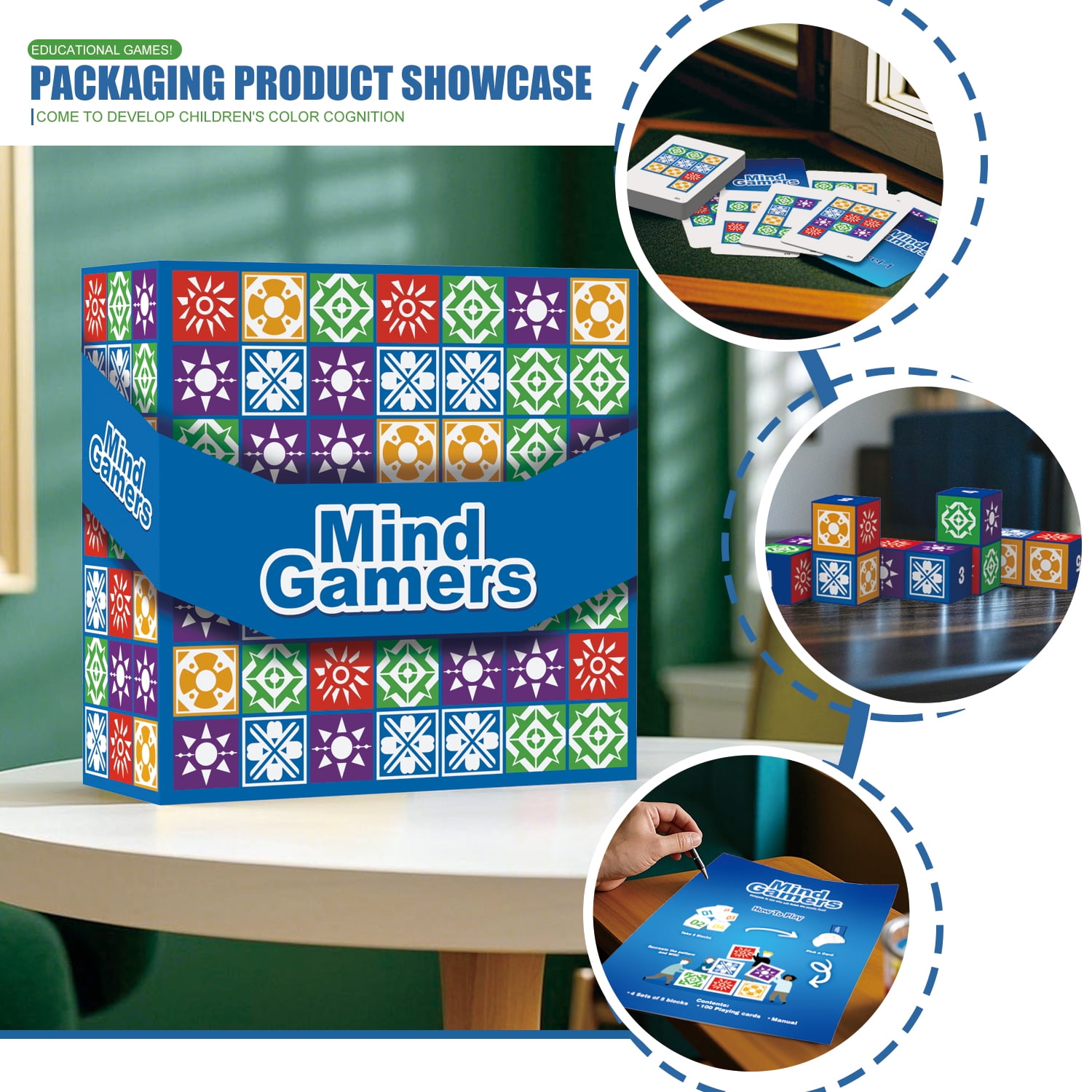 XDR Brain Puzzle Game for Kids, 3.0 Block Match Madness Logic Board Game, Ages 4+