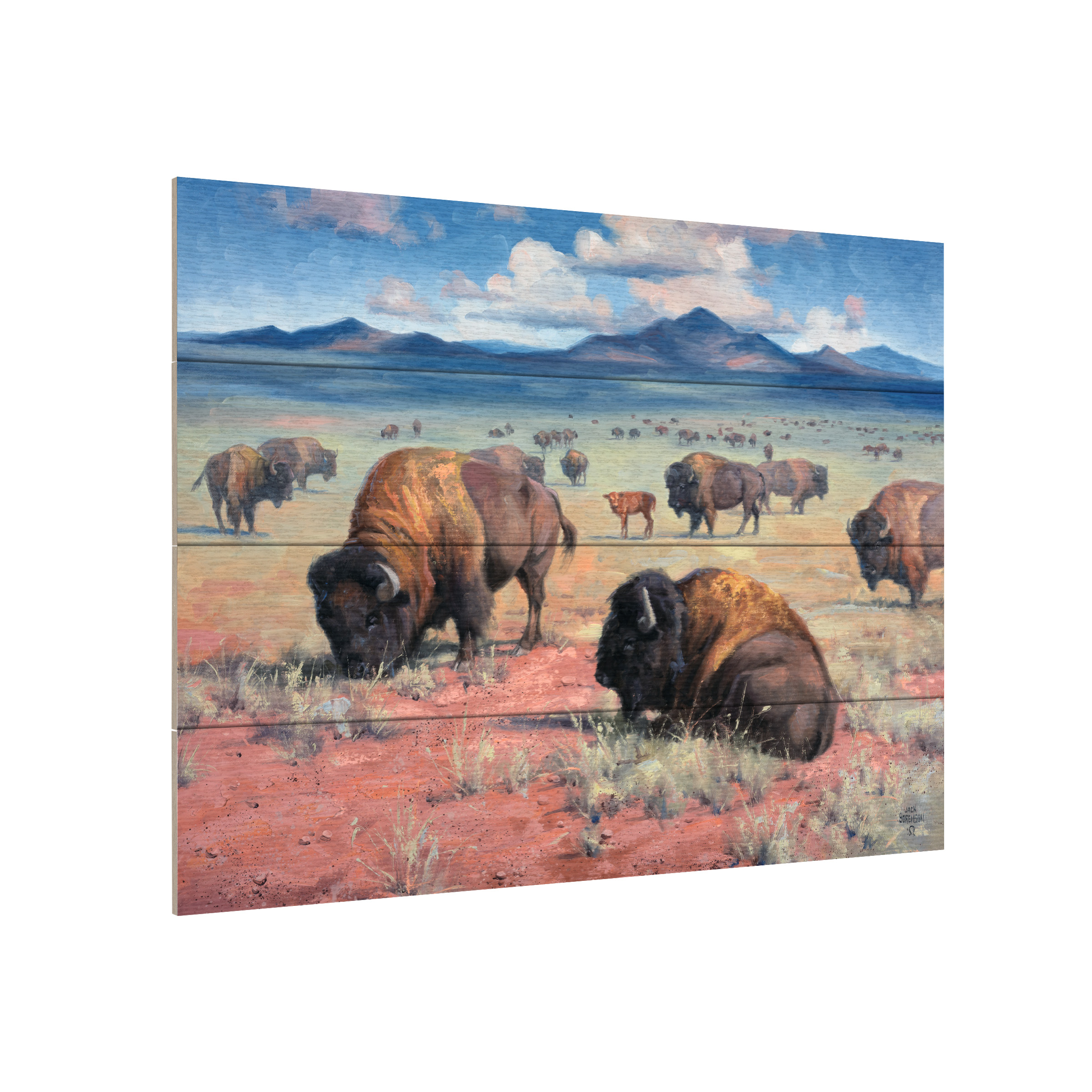 Jack Sorenson 'Home On The Range' Wood Slat Art 12x16