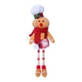 thumbnail image 2 of Dserhfy Christmas Doll Large Size Plush Gingerbread Man Boy Girl Figures with Chef Hat Bowknot Ornament Window Holiday Xmas Decoration, 2 of 7