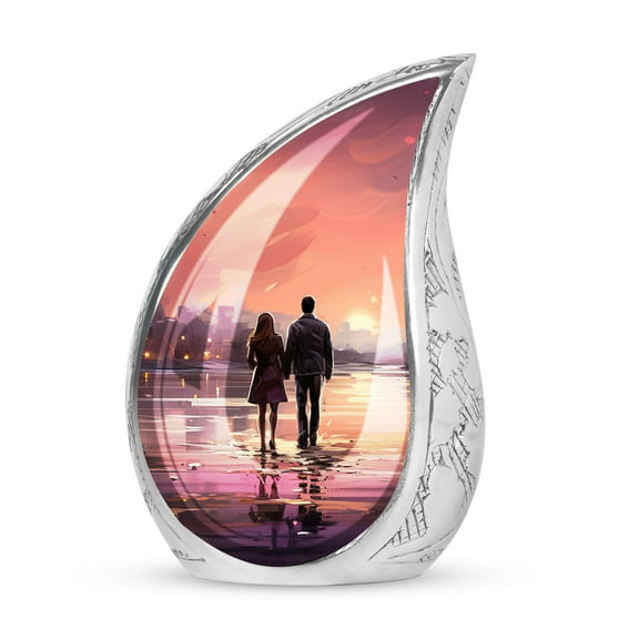 Fiery Urn for Human Ashes, Memorial Urns for Human Ashes, Cremation Urns for Ashes, Funeral Caskets for Adult, Teardrop Urn for Ashes, Burial Urns for Adult Human Ashes, Metal Urn 3 Inch, 1pcs