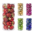 thumbnail image 5 of 12/24/34 piezas de bolas navideñas de oro rosa para decoración de jardín, hogar, árbol de Navidad, adornos colgantes, decoración navideña, Año Nuevo, Navidad, 5 of 5