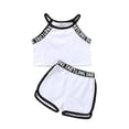 thumbnail image 3 of FYDUU Toddler Girl Summer Clothes Sleeveless Athletic Tank Tops And Shorts Set Casual Playwear Two Piece Outfit Comfy Sports Suit 3-4 Years, 3 of 7