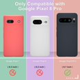 thumbnail image 5 of KOMI for Google Pixel 8 Pro Case, Silicone Phone Case with 2 Screen Protector, Soft Anti-Scratch Microfiber Lining, Full Body Shockproof Slim Cover Support Wireless Charging, Grey, 5 of 5