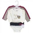 thumbnail image 2 of Little Treasure Baby Girl Cotton Long-Sleeve Bodysuits 3pk, Cream Heart Of Gold, 3-6 Months, 2 of 2