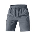 thumbnail image 3 of HappyYEE Men’s Elastic Waist Cargo Shorts, Loose Bermuda Shorts with Multi Pockets, Casual Outdoor Sports Bottoms XXL, 3 of 9