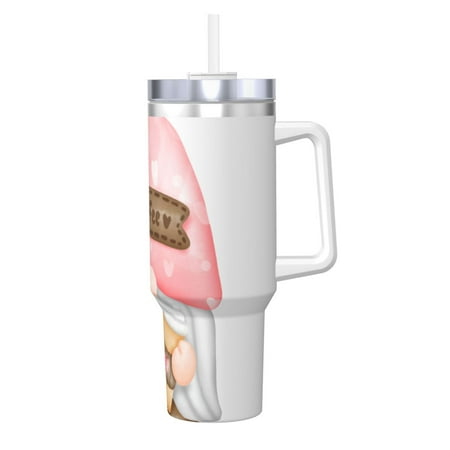 

Zeuib Coffee Gnome (1) Printed Insulated Stainless Steel Hot/Cold Coffee Cup 40oz Ice Bully With Handle Tumbler with Straw and Handle Insulated Water Bottle Travel Mug Cup