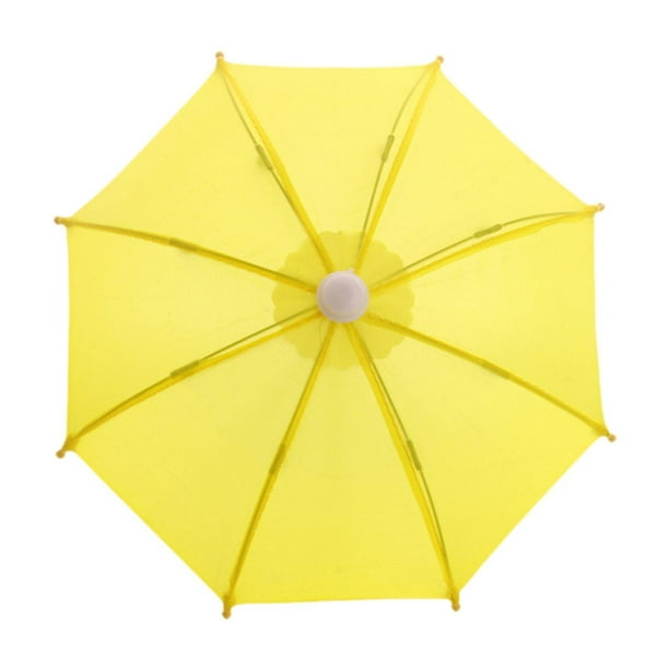 Paraguas en miniatura para casa de muñecas, accesorio de fotografía, decoración, juguete para niños, paraguas para casa de muñecas amarillo