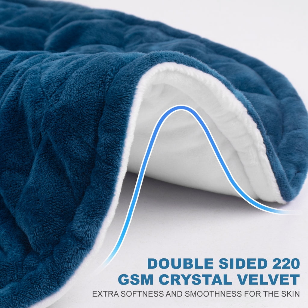 Keenstone Wearable Weighted Heating Pad for Neck and Shoulders Blue , 2.2lb Large Electric Heated Neck Shoulder Wrap for Warmth and Comfort - 19.3"x22.4"