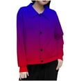 thumbnail image 2 of Mceream Women's Ribbed Knit Shacket Button Down Gradient Jackets Long Sleeve Sweater Shirts Fall Winter Trendy Cardigans Plus Size Winter Warm Outwear Chaqueta De Invierno Para Mujer Wine M, 2 of 5